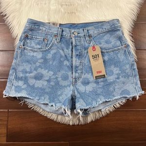 Levi's Size 31 Athens Blossom 501 High Rise Denim‎ Jeans Shorts